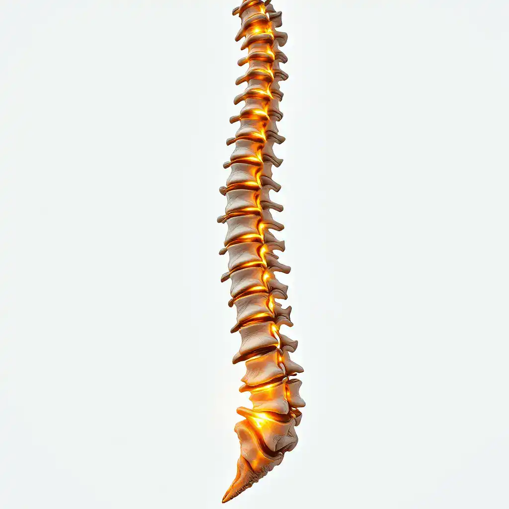 Christos Oil 33 Vertebrae: The Sacred Spinal Ladder of Ascent 16 Spinal column anatomy showing vertebrae and discs, highlighting back health and posture.